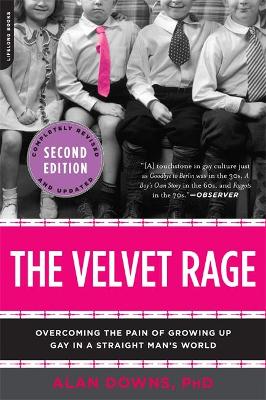 Cover of The Velvet Rage: Overcoming the Pain of Growing Up Gay in a Straight Man's World - Alan Downs - 9780738215679